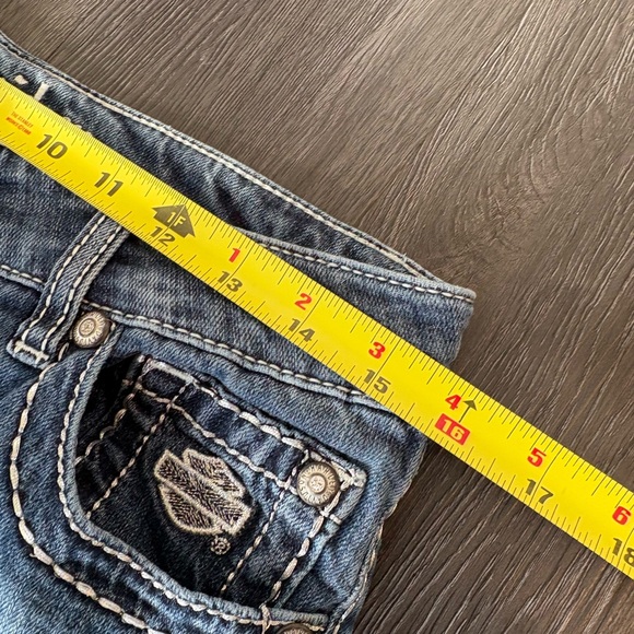 Harley Davidson Y2K Angel sequin sparkly flare jeans low rise - Picture 11 of 16